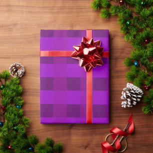 Papel De Presente Xadrez de Impressão em Púrpura Personalizado