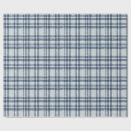 Papel De Presente Xadrez de Inverno Cinza e Prata Minimalista
