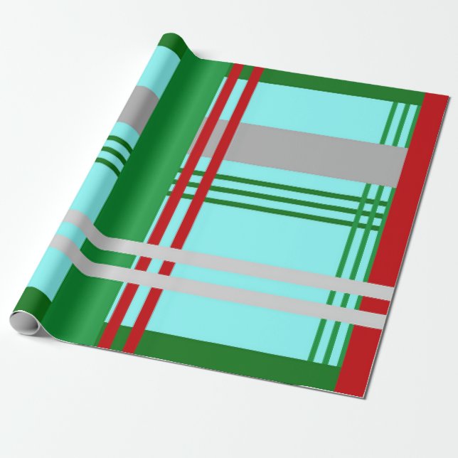 Papel De Presente "Xadrez de Natal" (Desenrolado)