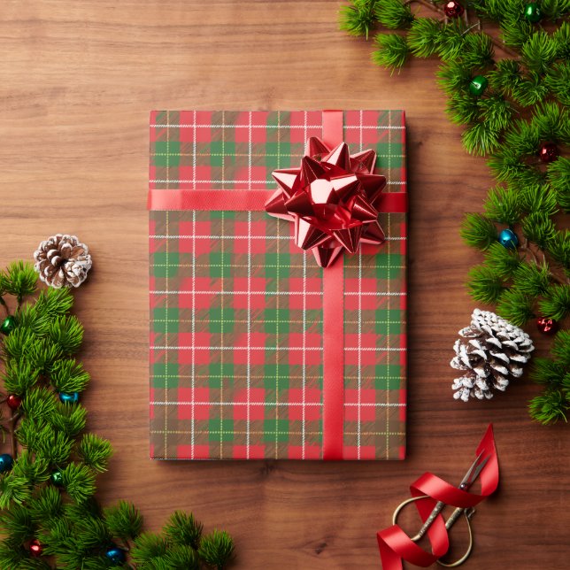 Papel De Presente Xadrez de Natal 3 (Presente de Natal)