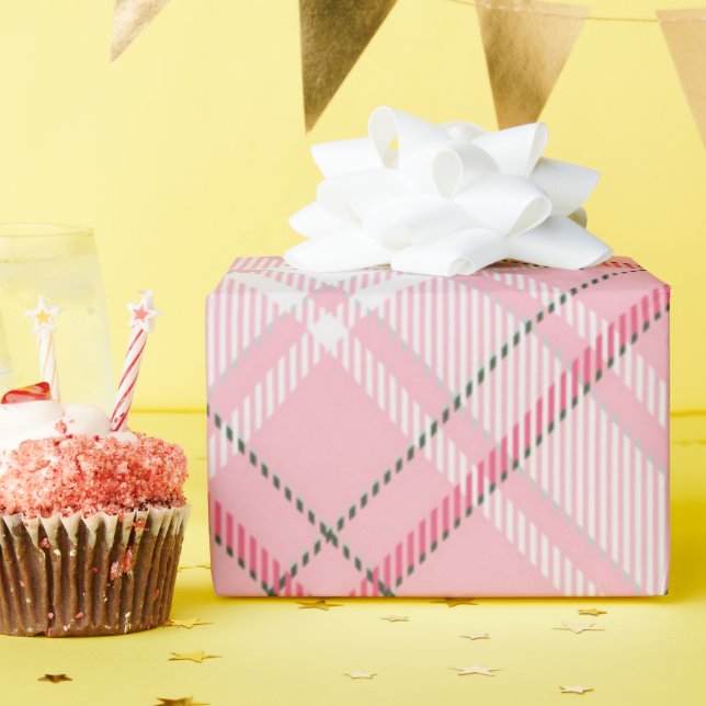 Papel De Presente Xadrez de Natal Clássico (Festa de aniversário)