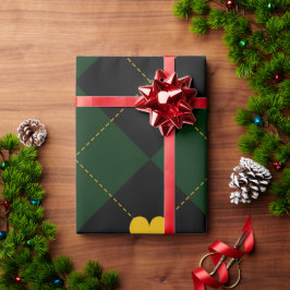 Papel De Presente Xadrez de Natal clássico de Tartan
