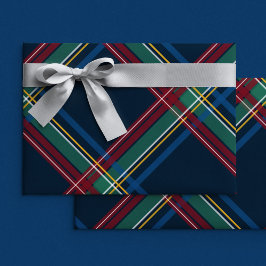 Papel De Presente Xadrez de Natal clássico, feriado colorido