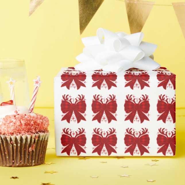 Papel De Presente Xadrez de Natal Padrão Vermelho Feliz Natal (Festa de aniversário)