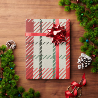 Papel De Presente Xadrez de Natal Tartan