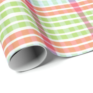 Papel De Presente Xadrez de Pastel