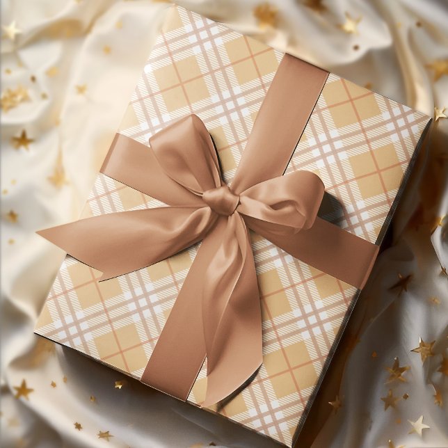 Papel De Presente Xadrez de Tartan de outono de Chic (Criador carregado)