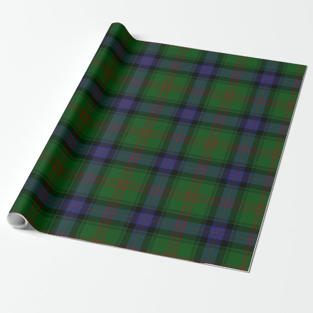 Papel De Presente Xadrez de Tartan escocesa da família do parque (Desenrolado)