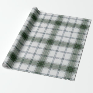 Papel De Presente Xadrez de Tartan Verde Branco