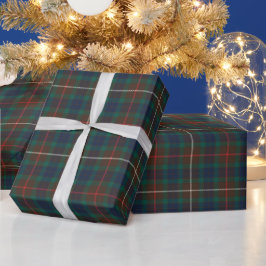 Papel De Presente Xadrez do Clã Escocês Fraser Hunting Tartan