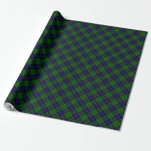 Papel De Presente Xadrez do verde azul do tartan do clã de Armstron