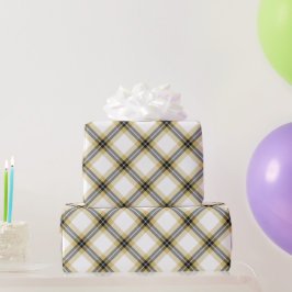 Papel De Presente Xadrez Dourada e preta