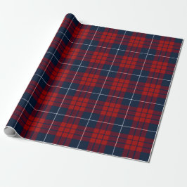 Papel De Presente Xadrez Escocês Azul Vermelho Retrô Natal Ano Novo