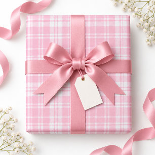Papel De Presente Xadrez Escocês Rosa Meninas Mulheres