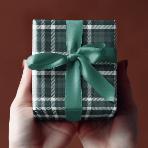 Papel De Presente Xadrez Escocês Verde Clássico Padrão Tradicional