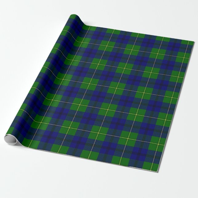 Papel De Presente Xadrez escocesa Clan Johnston Tartan (Desenrolado)