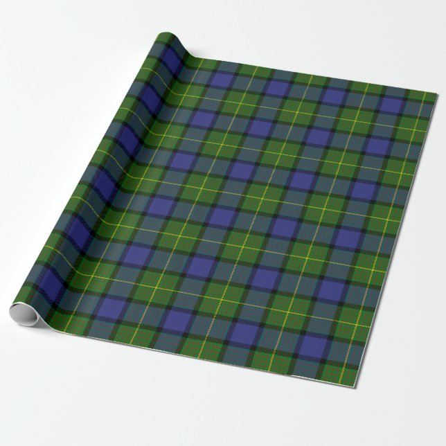 Papel De Presente Xadrez escocesa Clan Muir Tartan (Desenrolado)