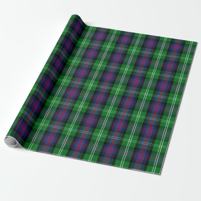 Papel De Presente Xadrez Escocesa Clan Sutherland Tartan (Desenrolado)