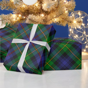 Papel De Presente Xadrez Estilo Estilo de Tartan Escocês Verde