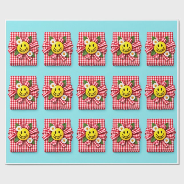 Papel de Presente Xadrez Feliz (Aberto)