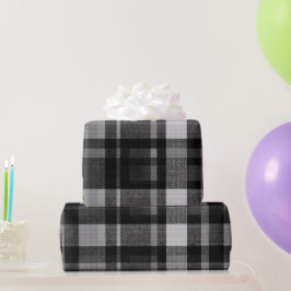 Papel De Presente Xadrez Fumaça Urbana Cinza Preto