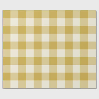 Papel De Presente Xadrez Gingham Amarelo Manteiga Grande