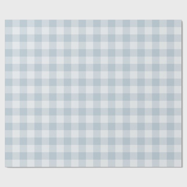 Papel De Presente Xadrez Gingham Azul Clássico de Piquenique (Aberto)