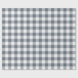 Papel De Presente Xadrez Gingham Clássico Cinza