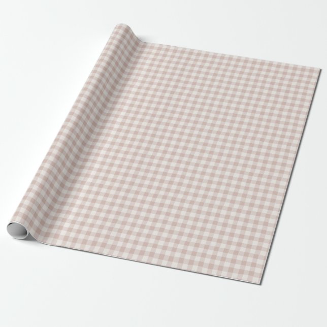 Papel De Presente Xadrez Imperfeito de Gingham Rustico Casa de Campo (Desenrolado)