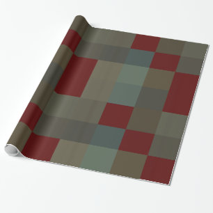 Papel De Presente Xadrez Masculina de Natal