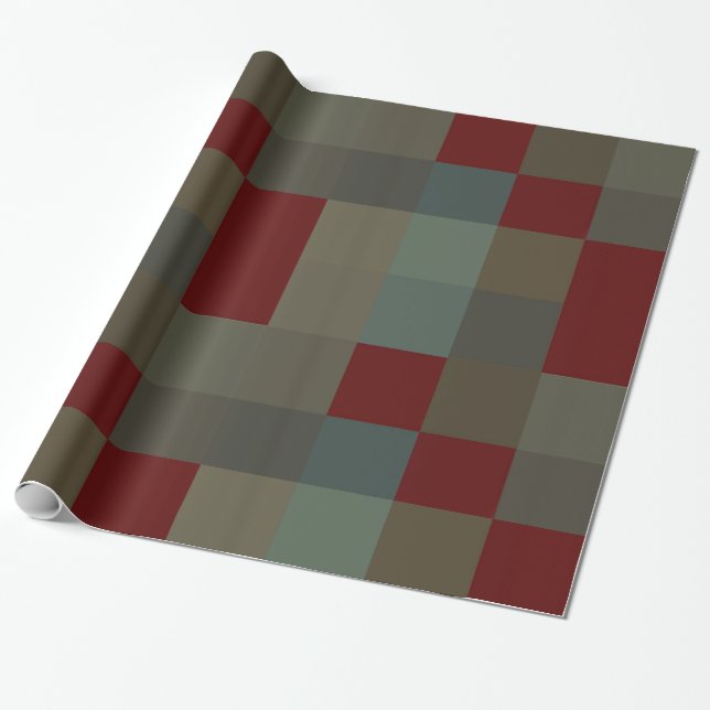 Papel De Presente Xadrez Masculina de Natal (Desenrolado)