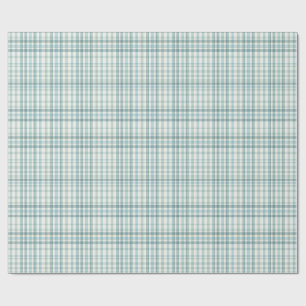 Papel De Presente Xadrez Micro-Verde Água Silenciado