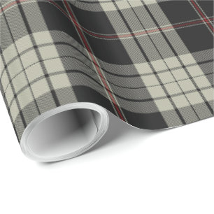 Papel De Presente Xadrez Negra Tan Ecru Red Tartan
