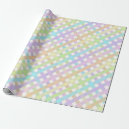 Papel De Presente Xadrez Pastel Rainbow Gingham