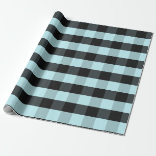 Papel De Presente Xadrez Preta Azul Teal Verificada