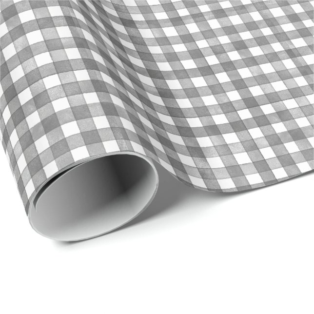 Papel De Presente Xadrez Preto Clássico (Ponta do rolo)