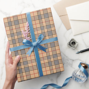 Papel De Presente Xadrez Quente Quente Tan Base Branco Preto Tartan