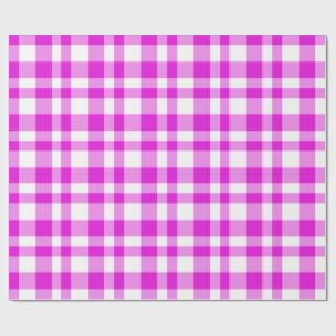 Papel De Presente Xadrez rosa