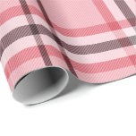 Papel De Presente Xadrez Rosa Chic e Cinza Padrão de Moda Festa<br><div class="desc">papel de embrulho personalizado</div>