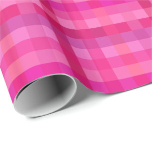 Papel De Presente xadrez rosa e lavanda