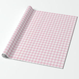 Papel De Presente Xadrez Rosa Gingham Fazenda