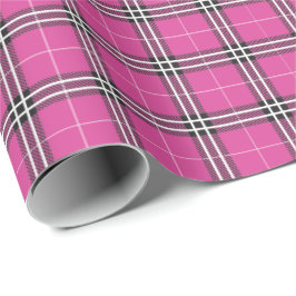 Papel De Presente Xadrez Rosa Romântica