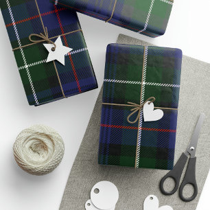 Papel De Presente Xadrez Rustic Clan MacKenzie Green Purple Tartan