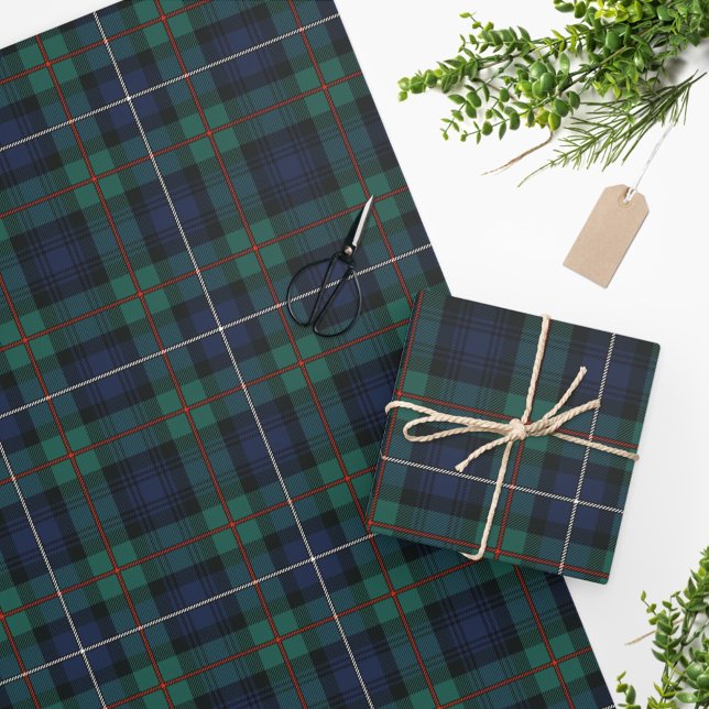 Papel De Presente Xadrez Rustic Clan Robertson Check Tartan (Criador carregado)
