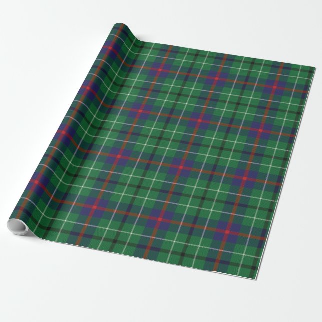 Papel De Presente Xadrez Rustic Green Classic Checkered Tartan (Desenrolado)