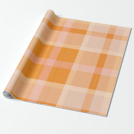Papel De Presente Xadrez Rustic Orange Autumn Fall Wraps Tartan Wrap