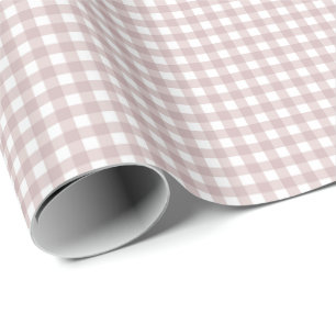 Papel De Presente Xadrez Simples Rosa-Cinza-Luz