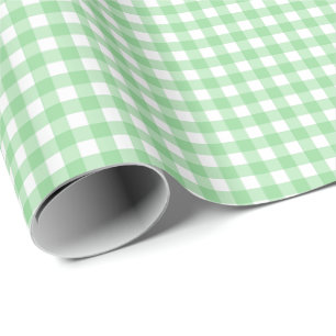 Papel De Presente Xadrez Simples Verde Claro