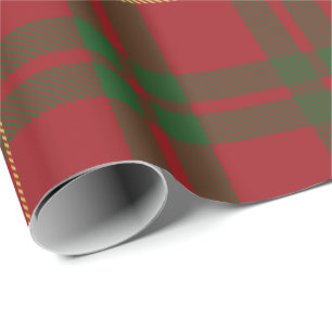 Papel De Presente Xadrez Tartan Clan MacTavish Verificação Verde Ver
