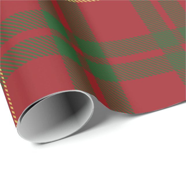 Papel De Presente Xadrez Tartan Clan MacTavish Verificação Verde Ver (Ponta do rolo)